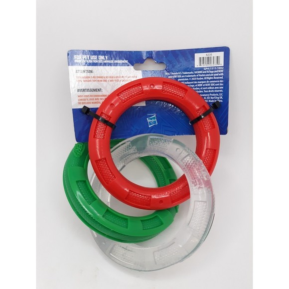 Nerf Dog Rubber 3-Ring Tuff Tug Dog Toy for Medium/Large Dogs, Lightweight Tug. - Picture 6 of 6